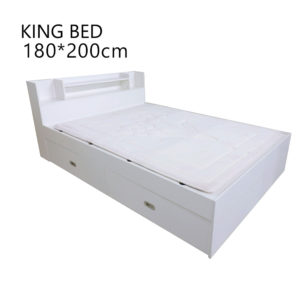 King Size Bed 180x200 cm Model BED-OFW Bed-4 in White